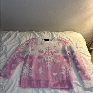 Target Pink and White Snowflake Sweater
